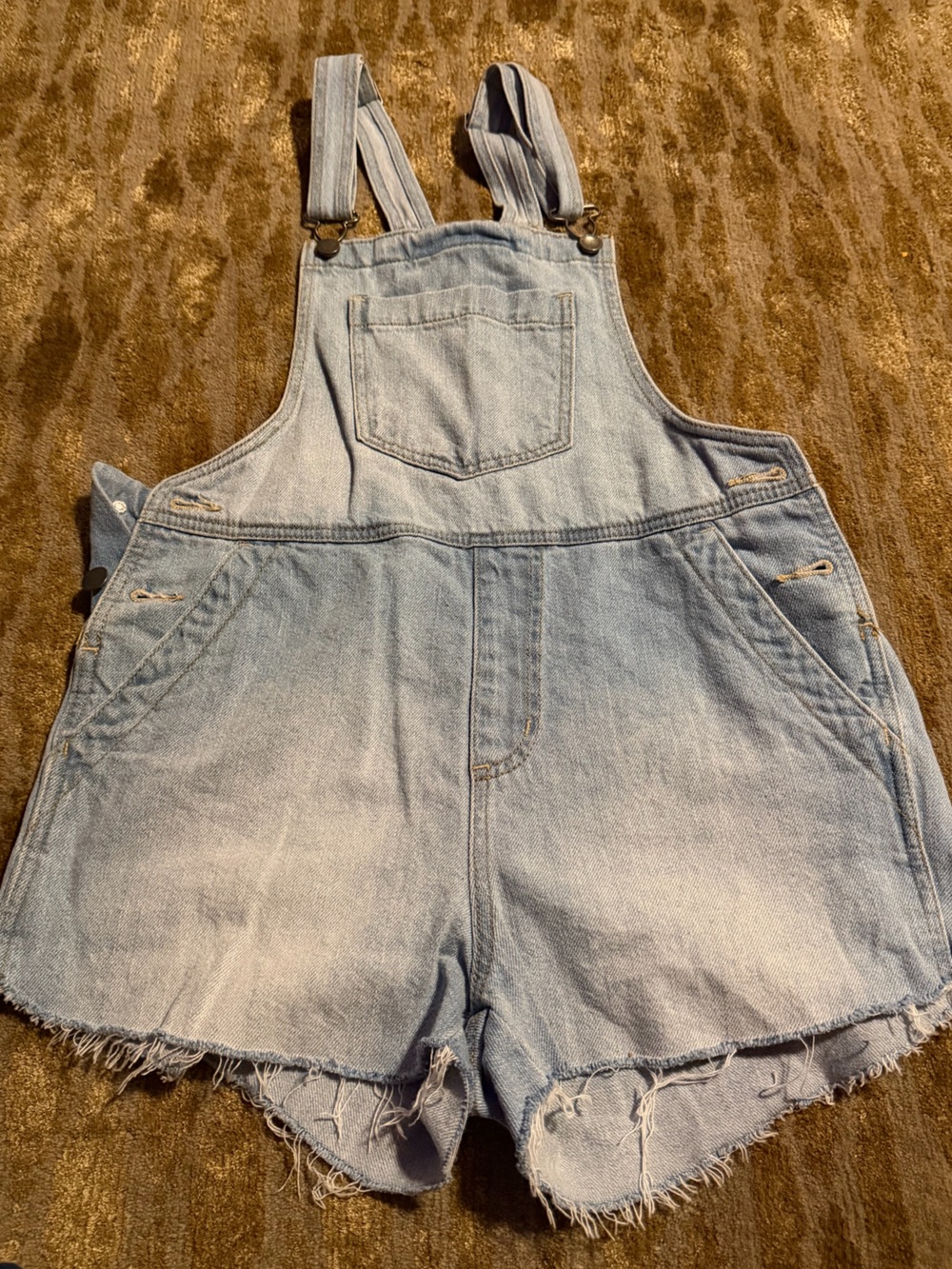 Universal Thread Light Blue Denim Short Overalls